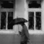 Schwöbel, Jutta: Mann im Regen / die Farbe Grau